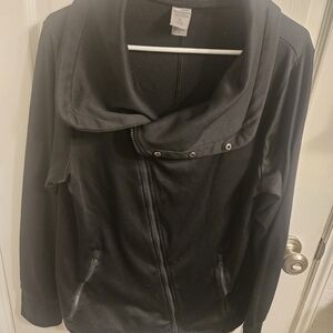 Black Zip-Up Jacket with Collar